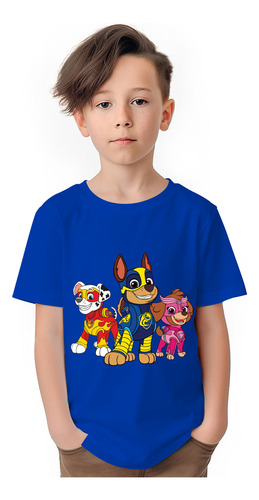 Polera Niños Paw Patrol Mighty Super Team Algodon Wiwi