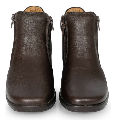 Bota Mujer Cuero Confort Botita Zapato Comodo Liso Briganti