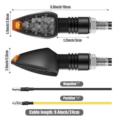 Luces Intermitentes Led Para Motocicleta, 4 Unidades Ámbar