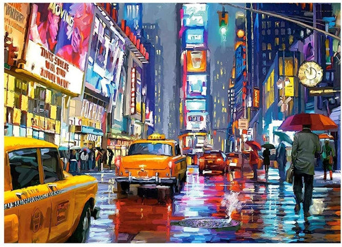 Kit Pintura Con Diamantes 5d Calle New York 30x40cm Diy