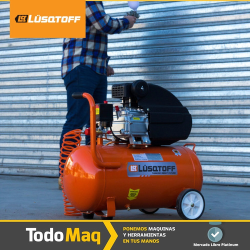 Imagen 6 de 9 de Compresor De Aire Eléctrico Portátil 2.5hp 50l Accesorios