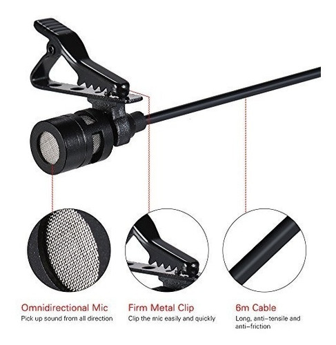 Microfono Corbatero Doble Arimic 6m Celular + Cámara +comput