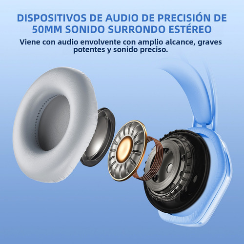 Audífonos Voistek V10 Para Juegos De 3,5 Mm Con Micrófono Color Azul