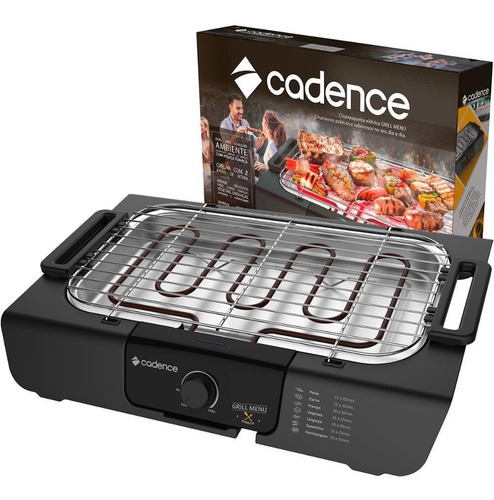 Churrasqueira Elétrica Cadence Grill Menu 1800w Grl810 Preto