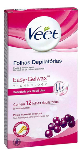 Veet Cera Fria Corporal Peles Normais C/ 12 Folhas