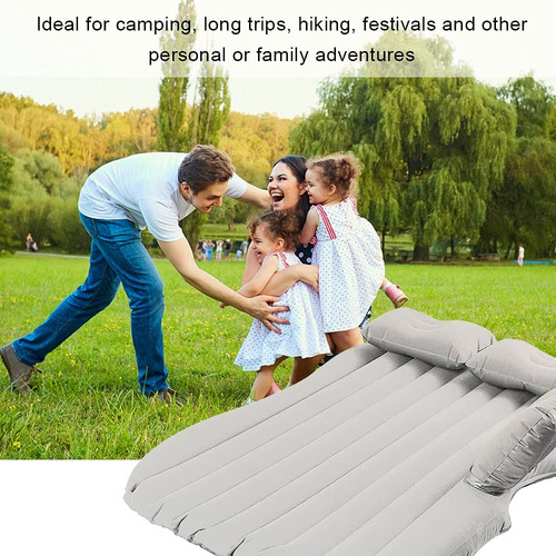 Colchon Inflable Auto Cama + Compresor + 2 Almohadas Camping
