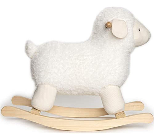 Mecedora De Corderito Gund Con Base De Madera Para Guardería