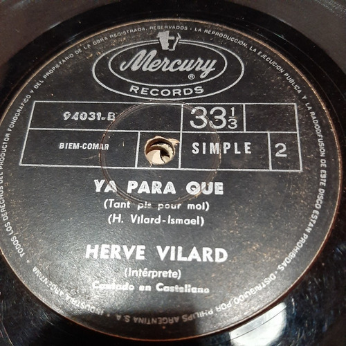 Simple Herve Vilard En Castellano Mercury Records C22