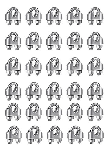 30 Clips De Cable De Acero Inoxidable M3 De 1/8 Pulgadas