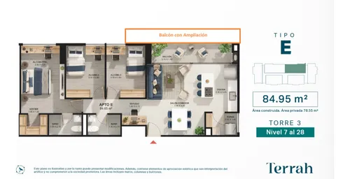Cesión De Derechos En Terrah: Piso Alto Sin Poniente, El Apto Mas Grande Del Proyecto, Con Descuento Del Precio En Sala