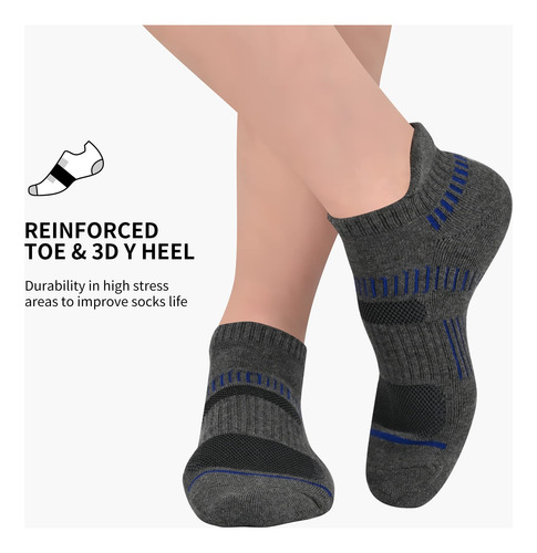 Calcetines Tobilleros For Hombre, Atléticos, Acolchados,