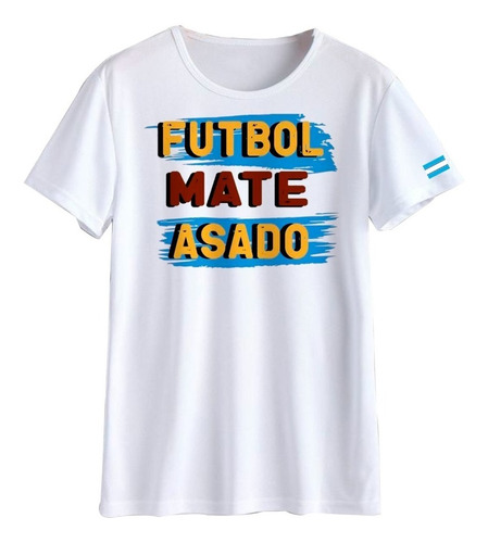 Buenos Aires Futbol Mate Asado Remera Spun Adulto/niño