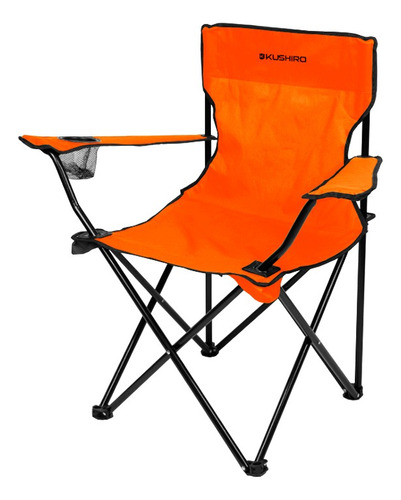 Silla Plegable Con Porta Vaso Naranja Playa Camping Pesca