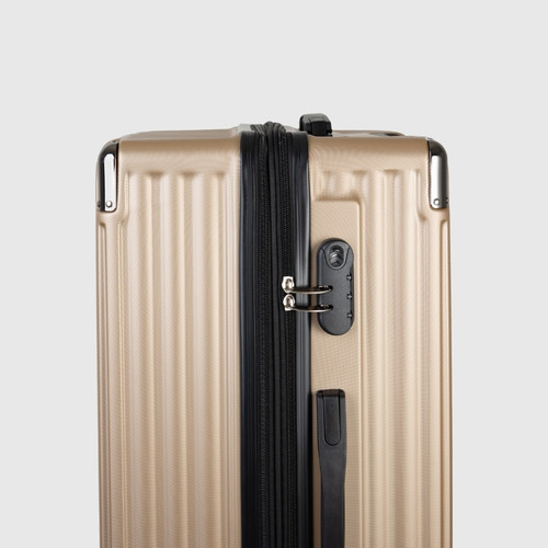 Kit Conjunto 2 Malas De Viagem Bordo Abs Rígida 4 Rodas 360º World Onboard Dkl323 Dourado