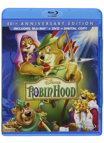 Robin Hood 40 Aniversario Disney Pelicula Blu-ray + Dvd