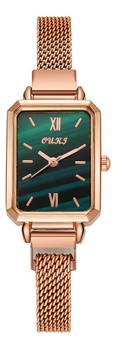 Blanco - Reloj Vintage Elegance Para Mujer Con Esfera Verde