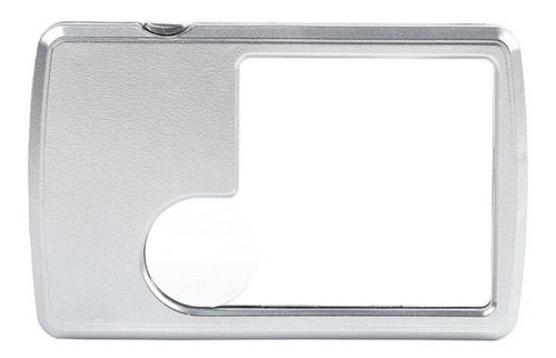 Imagen 2 de 8 de Lupa Magnificador Luz Led Tarjeta Bifocal 3x 6x + Estuche