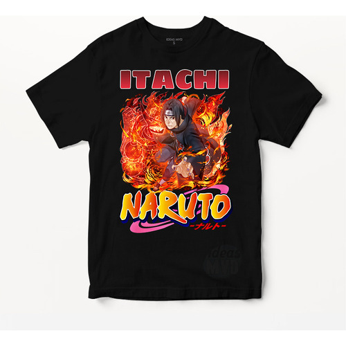 Remera Naruto Itachi Uchia 003 (negra:) Ideas Mvd
