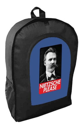 Mochila Negra Friedrich Nietzsche Bichos Mod A1