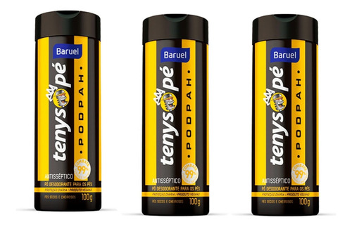 Talco Para Os Pés Tenys Pé Baruel Podpah Pó 100g Kit 3un