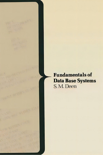 Fundamentals Of Data Base Systems, De S.m. Deen. Editorial Palgrave Macmillan, Tapa Blanda En Inglés