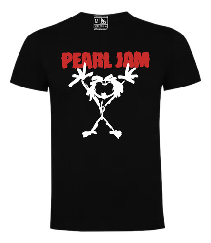 Polera Negra Pearl Jam Estampada En Vinilo