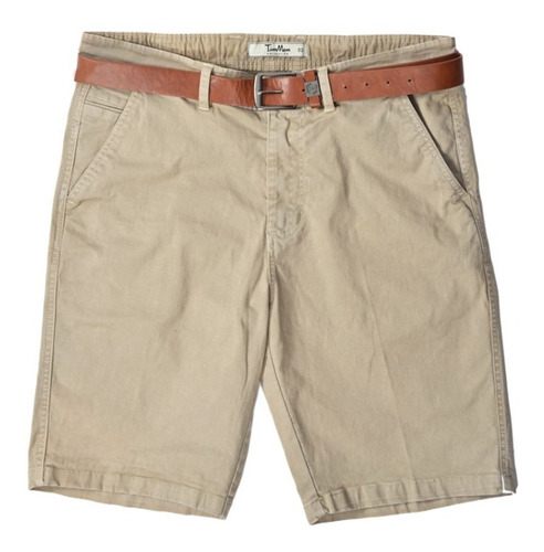 Bermuda Short Caballero Casual Gabardina Liso