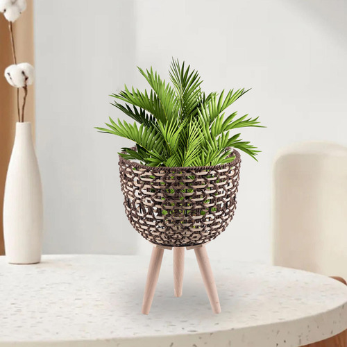 Soporte De Planta De Cesta Tejida Con Exhibición Estilo A S