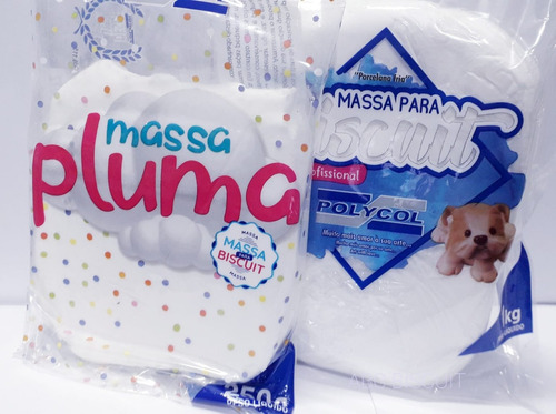 Massa Para Biscuit Pluma 250g Polycol Cor Branca