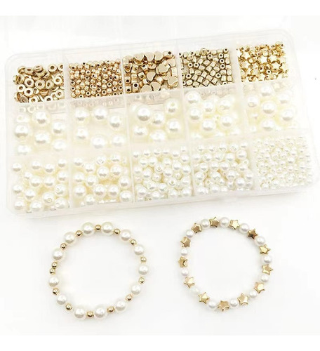 720pcs Cuentas De Perlas Para Pulseras, Joyas, Collares Color Blanco Diámetro 97 Mm Largo 170 Mm
