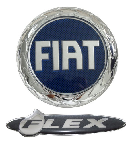 Emblema Fiat Grade Palio Siena Strada G3 E Adesivo Flex