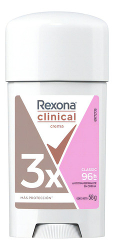  Rexona clinical antitranspirante creme classic 58g