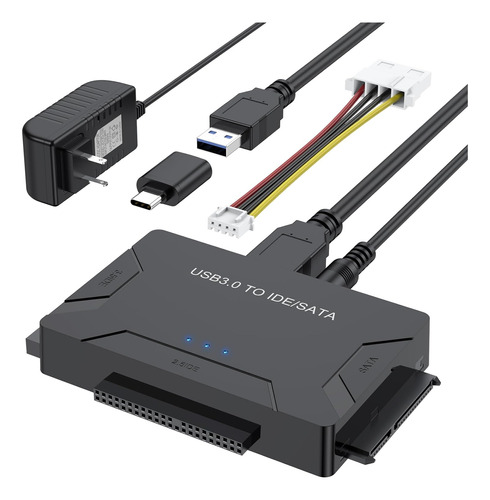 Lector De Disco Duro Ide Sata Usb 3.0, Adaptador De Dat...