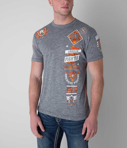 Imagen 2 de 5 de Remera American Fighter By Affliction Lander Gris