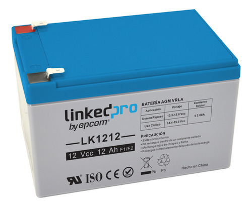 Batería 12 Vcc / 12 Ah / Ul /tecnología Agm-vrla / F1 Y F2
