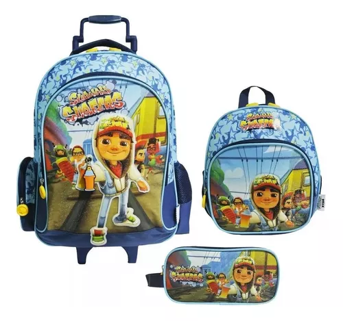 17 polegada subway surfers jogo meninas & meninos mochila oxford