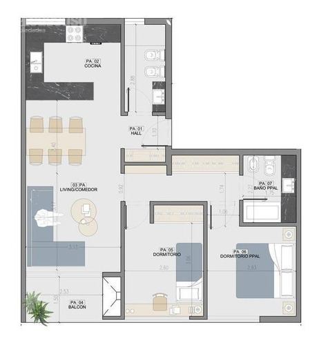 Imagen 3 de 5 de Departamento - Beccar-vias/libert.