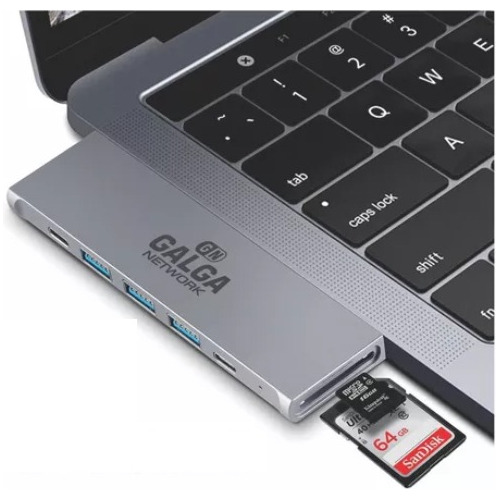 Adaptador Macbook Pro Air Usb C Hub Hdmi Micro Sd 8 En 2