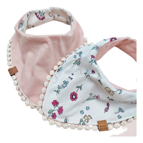 Babero Mini Anima Bandana Reversible Bebe Primavera Crudo