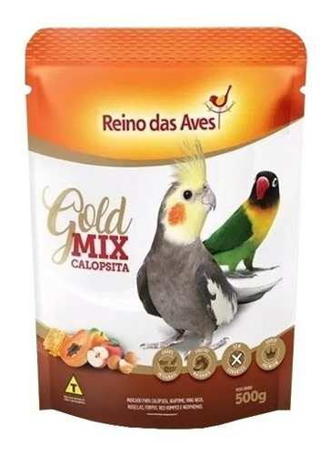 Ração sementes Reino das Aves Gold Mix calopsita 500g