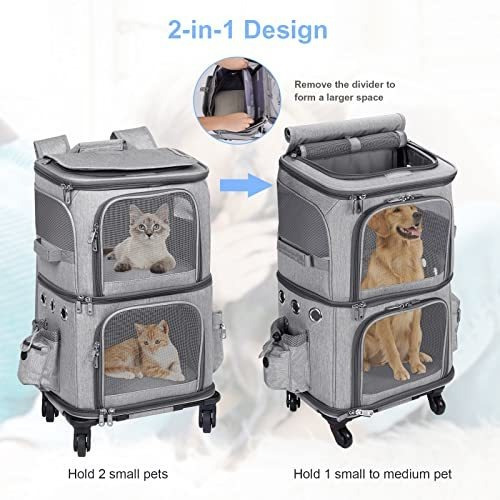 Imagen 2 de 7 de Mochila Con Ruedas Transportadora De Doble Compartimento