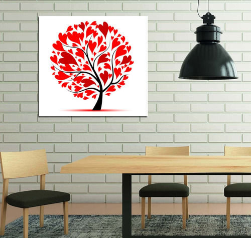 Cuadro 30x30cm Arbol De Corazones Minimalista Amor Love Tree