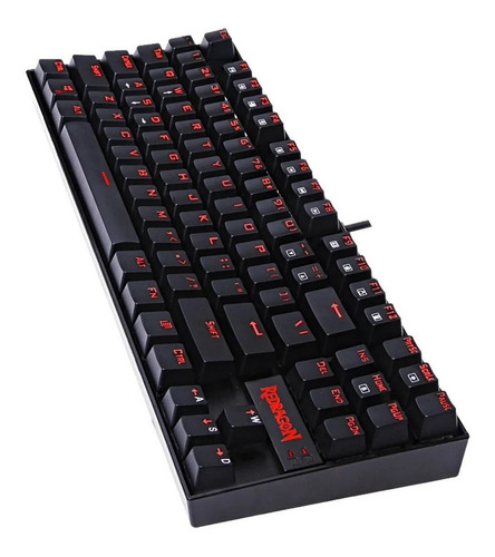 Imagen 3 de 3 de Teclado gamer Redragon Kumara K552 QWERTY Outemu Blue español latinoamérica color negro con luz roja