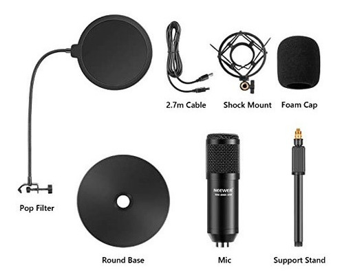 Imagen 2 de 8 de Microfono Para Grabación Podcast, Youtube Neewer Con Soporte