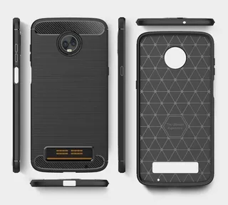 Funda Tpu Antigolpe Fiber Carbon Para Motorola Moto Z3 Play