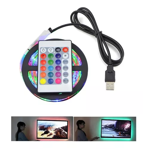 Guirnalda de luces LED para exterior USB + Remoto RGB de 12m