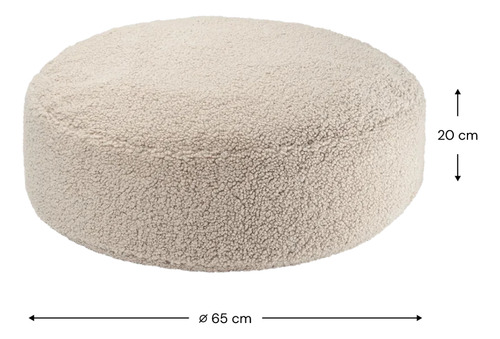 Puff De Suelo Almohadon Fiaca Redondo Boucle Vainilla
