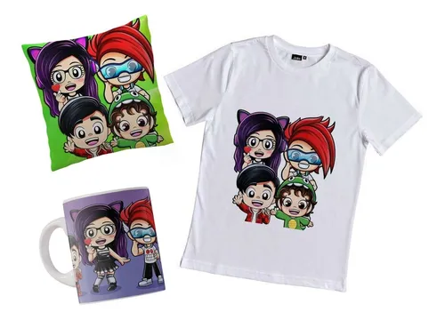 comprar Combo Remera Karim Juega Kori Familia Con Taza Y Almohada