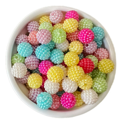 200pcs Pérola Craquelada Abs Amora Com Furo 8mm