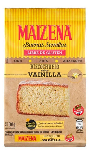 Bizcochuelo Maizena Buenas Semillas Sabor Vainilla X 500 Gr